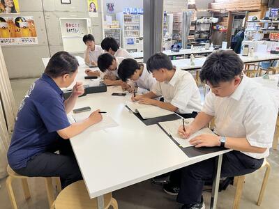 松島さかな市場でインタビュー